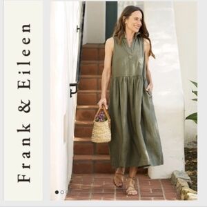 Frank & Eileen Daphne Linen Dress Olive